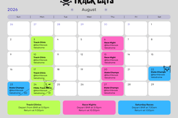 Track Cats Calendar August 2026