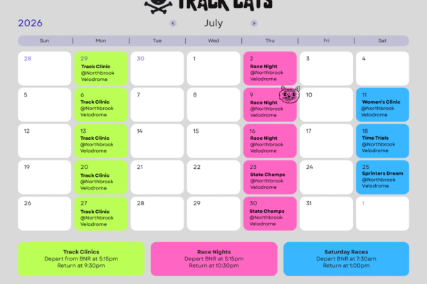 Track Cats Calendar July 2026