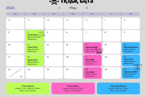 Track Cats Calendar May 2026