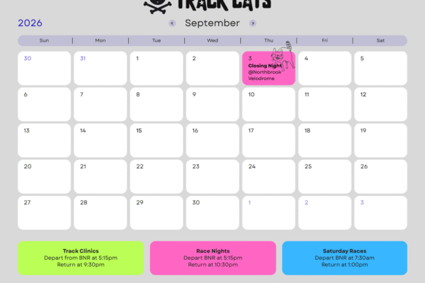 Track Cats Calendar September 2026